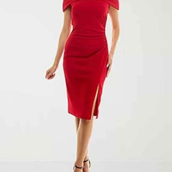 Premier Amour off-shoulder red dress, size 8 - Picture 2 of 4
